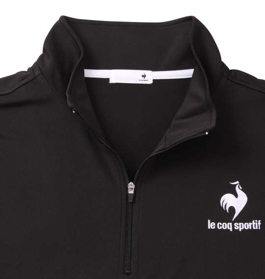 LE COQ SPORTIF エコペットハーフジップ半袖シャツ ブラック