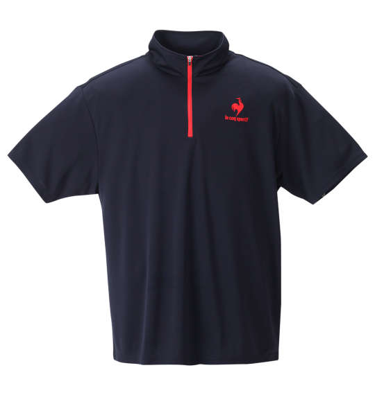 LE COQ SPORTIF エコペットハーフジップ半袖シャツ ネイビー