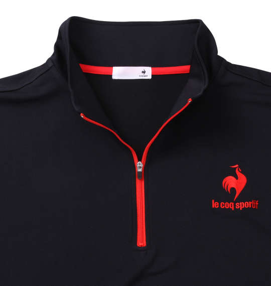 LE COQ SPORTIF エコペットハーフジップ半袖シャツ ネイビー