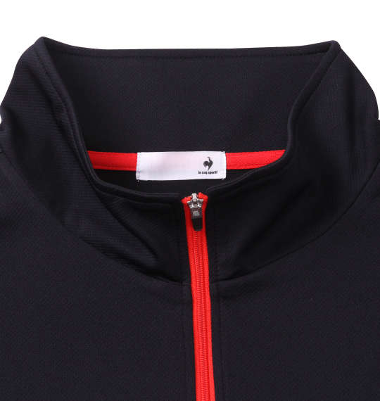 LE COQ SPORTIF エコペットハーフジップ半袖シャツ ネイビー