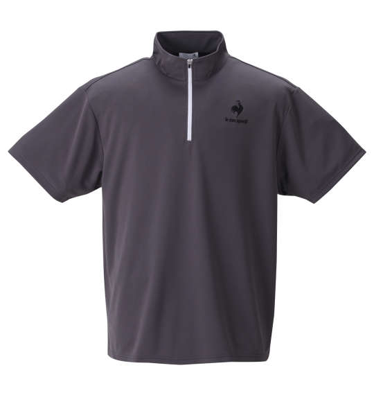 LE COQ SPORTIF エコペットハーフジップ半袖シャツ チャコール