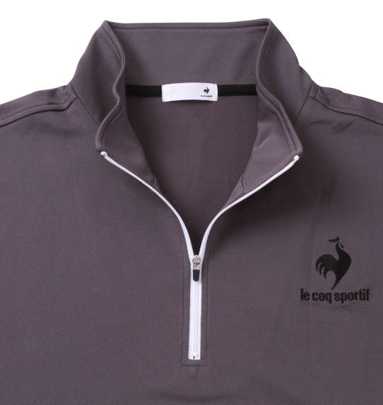 LE COQ SPORTIF エコペットハーフジップ半袖シャツ チャコール