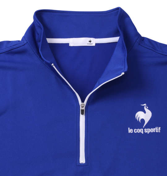 LE COQ SPORTIF エコペットハーフジップ半袖シャツ セーヌブルー