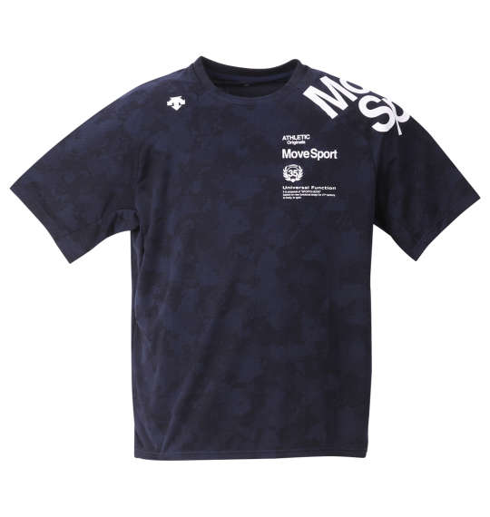DESCENTE ジャガードグラフィック半袖Tシャツ ネイビー