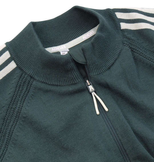 adidas golf スリーストライプス防風長袖ライニングフルジップセーター シャドーグリーン