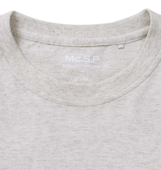 Mc.S.P オーガニックコットンクルーネック長袖Tシャツ オートミール杢