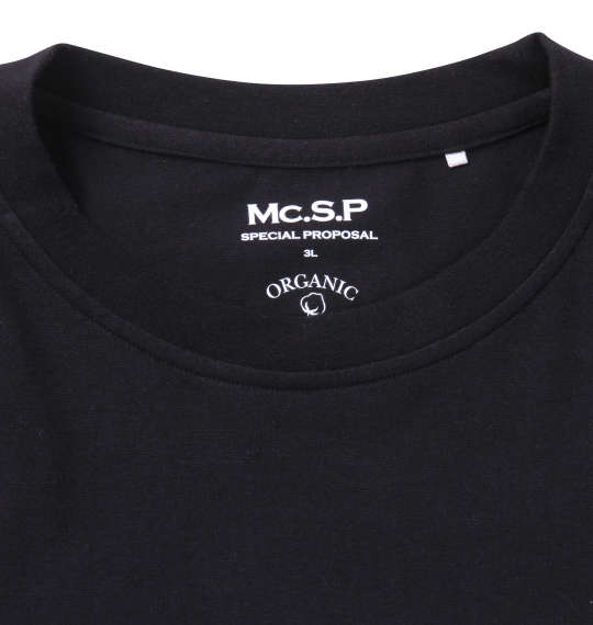 Mc.S.P オーガニックコットンクルーネック長袖Tシャツ ブラック