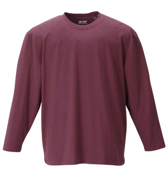Mc.S.P オーガニックコットンクルーネック長袖Tシャツ エンジ