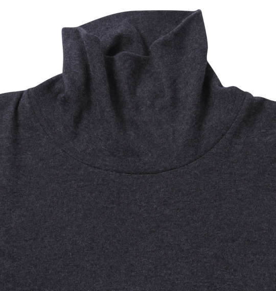 Mc.S.P オーガニックスムース起毛タートルネック長袖Tシャツ チャコール杢