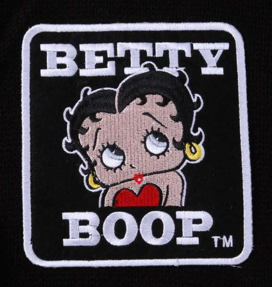 BETTY BOOP 7Gジャガードフルジップパーカーセーター ブラック