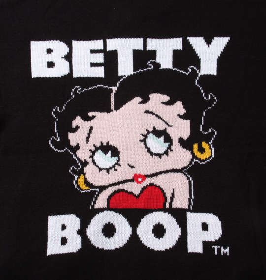 BETTY BOOP 7Gジャガードフルジップパーカーセーター ブラック