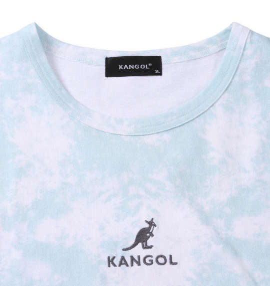 KANGOL タイダイ柄プリント半袖Tシャツ サックス