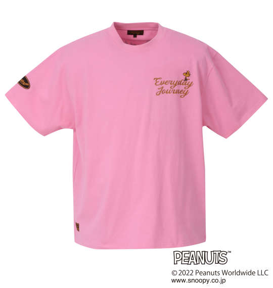 FLAGSTAFF×PEANUTS スヌーピーコラボ半袖Tシャツ ピンク