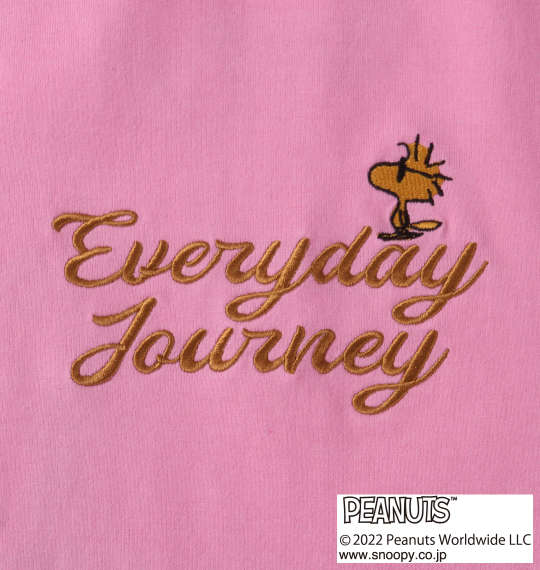 FLAGSTAFF×PEANUTS スヌーピーコラボ半袖Tシャツ ピンク