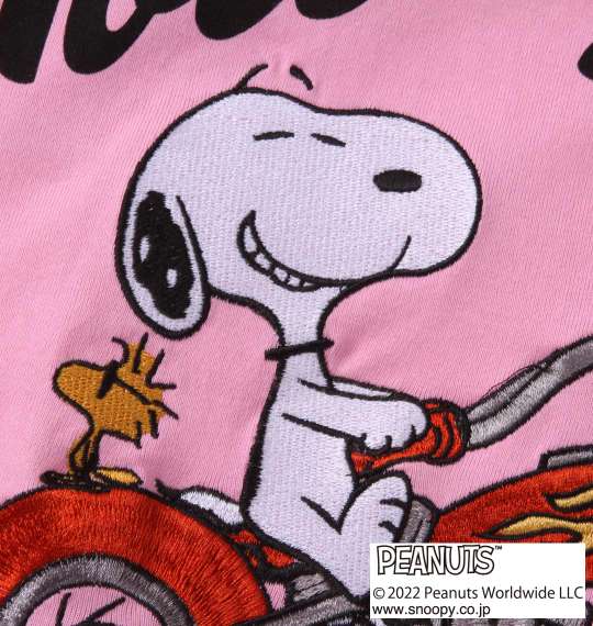 FLAGSTAFF×PEANUTS スヌーピーコラボ半袖Tシャツ ピンク