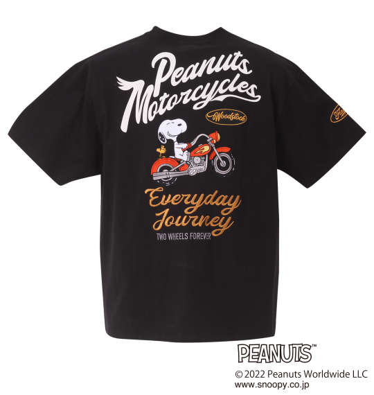 FLAGSTAFF×PEANUTS スヌーピーコラボ半袖Tシャツ ブラック