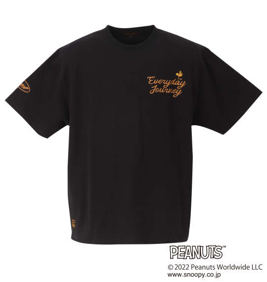FLAGSTAFF×PEANUTS スヌーピーコラボ半袖Tシャツ ブラック