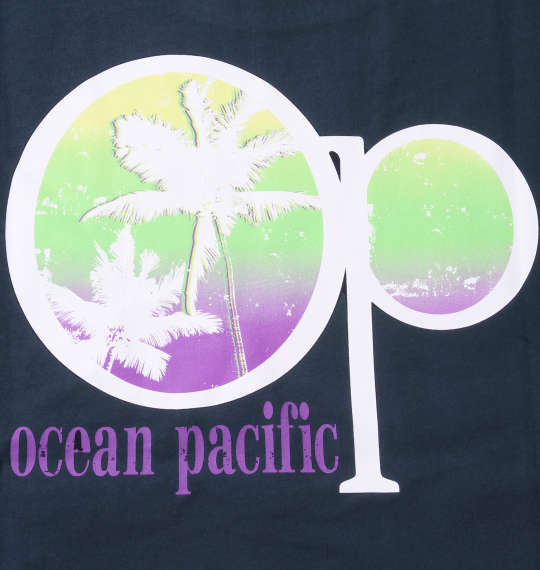 OCEAN PACIFIC プリント半袖Tシャツ ネイビー