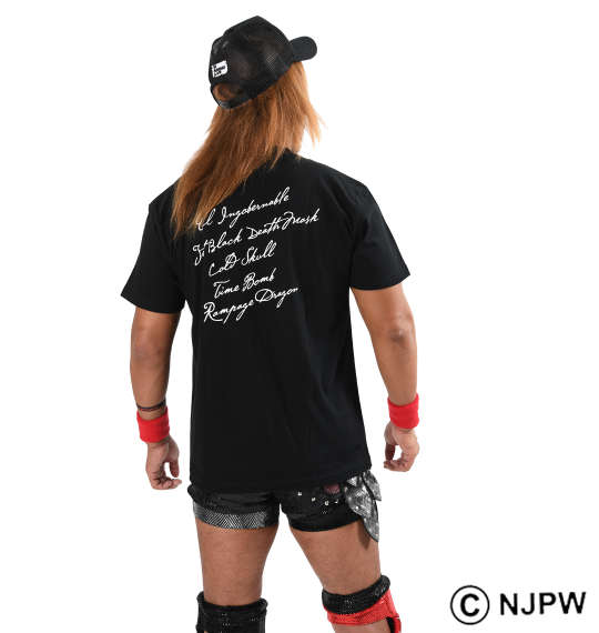 新日本プロレス L・I・J「camarada」半袖Tシャツ ブラック×ホワイト