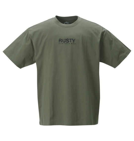 RUSTY プリント半袖Tシャツ カーキ