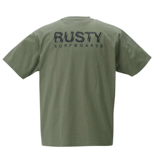 RUSTY プリント半袖Tシャツ カーキ