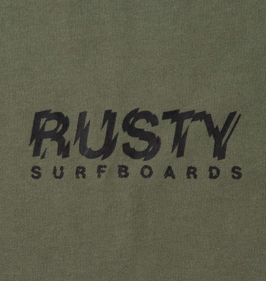 RUSTY プリント半袖Tシャツ カーキ