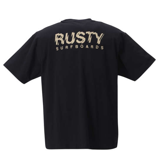 RUSTY プリント半袖Tシャツ ブラック