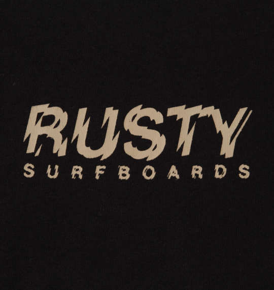 RUSTY プリント半袖Tシャツ ブラック