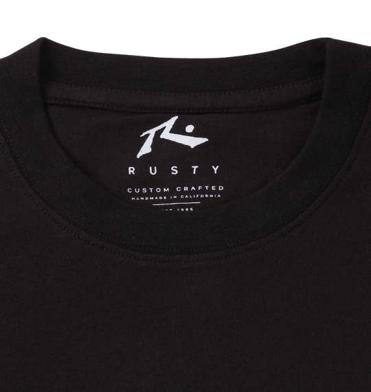 RUSTY プリント半袖Tシャツ ブラック