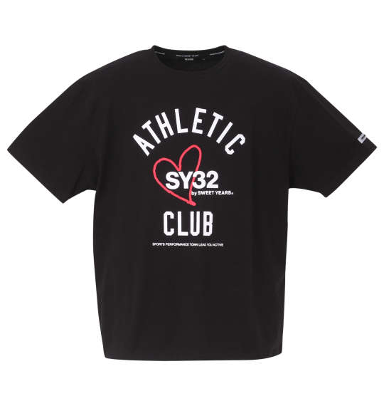 SY32 by SWEET YEARS カレッジロゴ半袖Tシャツ ブラック