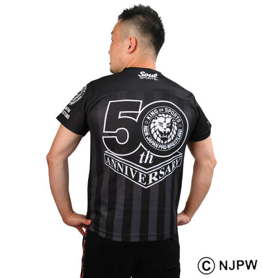 SOUL SPORTS×新日本プロレス 新日本プロレス50周年記念SOUL SPORTSレプリカレフェリーシャツ ブラック