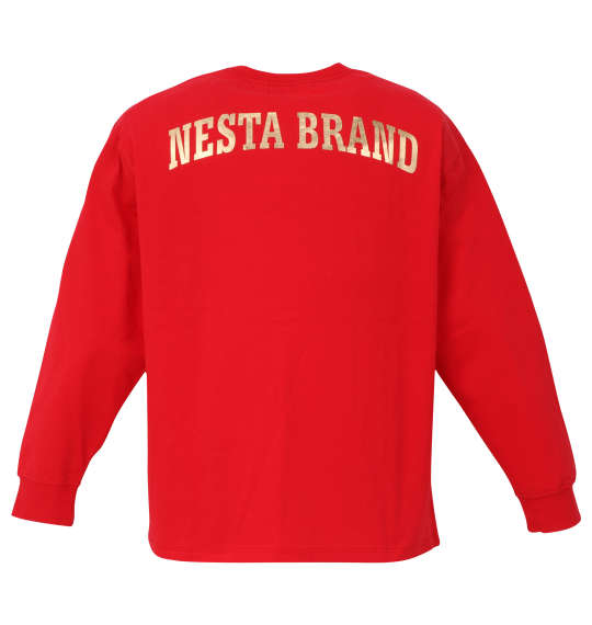NESTA BRAND 箔プリント長袖Tシャツ レッド