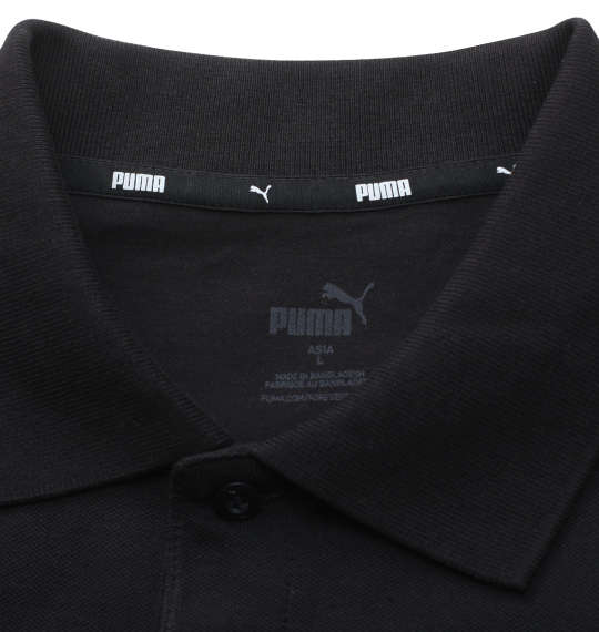 PUMA アクティブロゴピケ半袖ポロシャツ プーマブラック