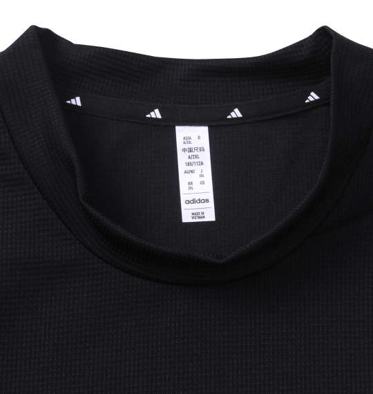 adidas golf ビッグアディダスロゴ半袖モックネックシャツ ブラック
