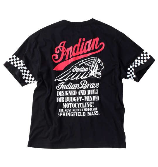 INDIAN MOTOCYCLE 天竺プリント半袖Tシャツ ブラック