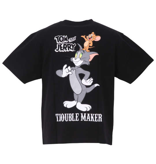TOM and JERRY 天竺プリント半袖Tシャツ ブラック