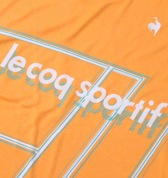 LE COQ SPORTIF 杢スムースグラフィックプラクティス半袖Tシャツ オレンジ