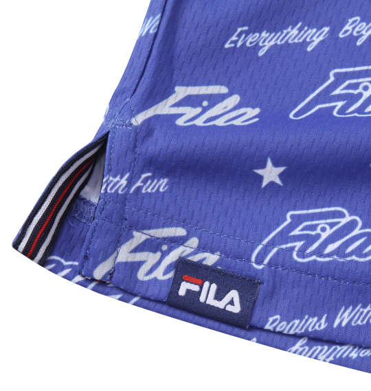 FILA GOLF ロゴグラフィックプリントホリゾンタルカラー半袖シャツ ブルー