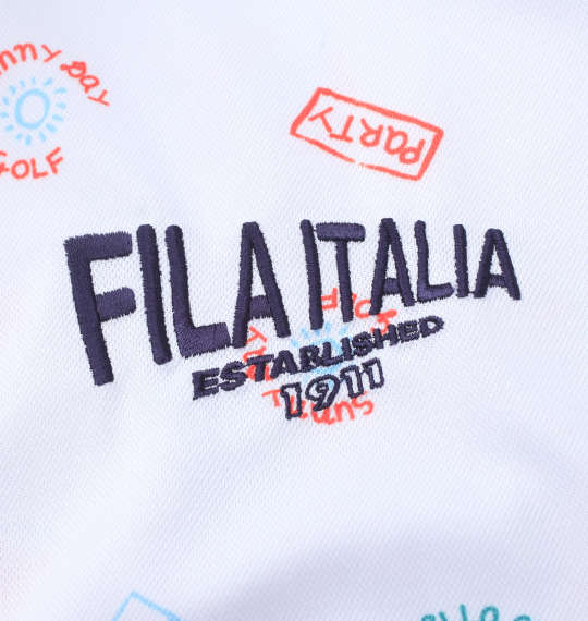 FILA GOLF フリージングカノコエレメントプリント半袖シャツ ホワイト