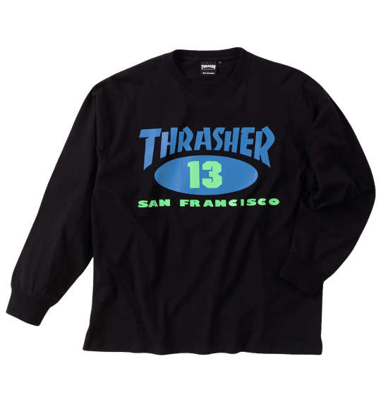 THRASHER OLD OVAL13長袖Tシャツ ブラック
