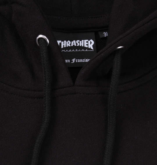 THRASHER Split Flame Stickerプルパーカー ブラック