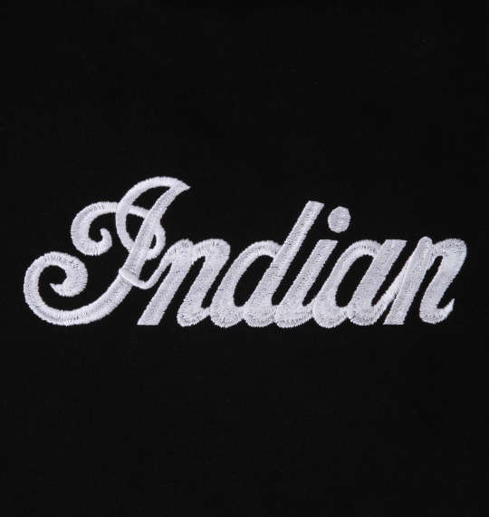 INDIAN MOTOCYCLE 裏毛刺繍&プリントフルジップパーカー ブラック