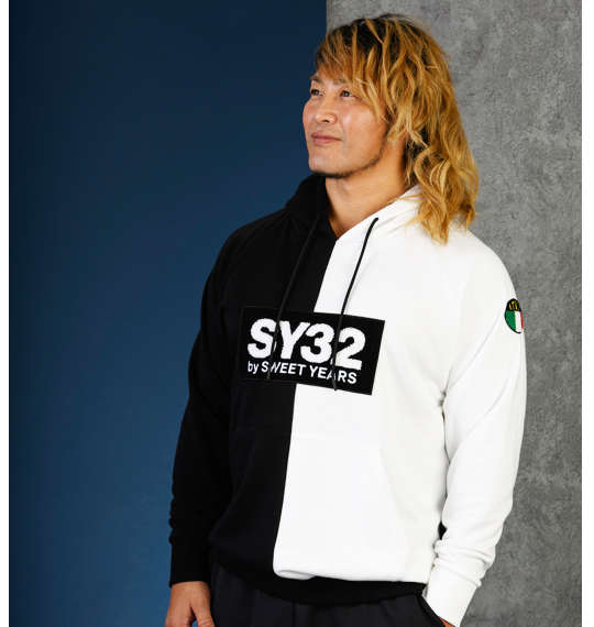 SY32 by SWEET YEARS サガラワッペンボックスロゴプルパーカー ミックス