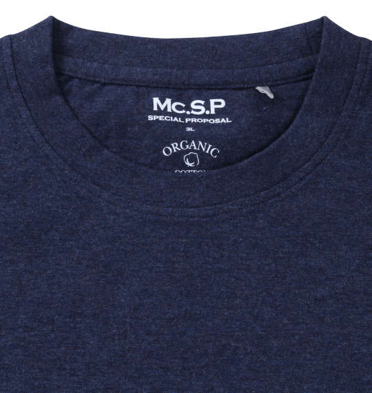 Mc.S.P オーガニックコットンクルーネック半袖Tシャツ ネイビー杢