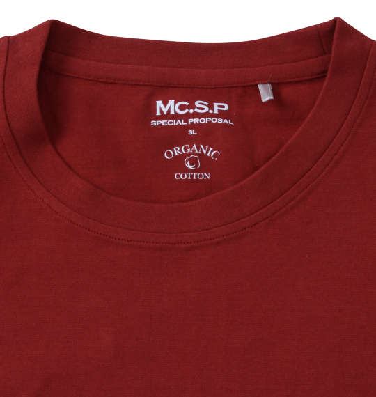 Mc.S.P オーガニックコットンクルーネック半袖Tシャツ エンジ
