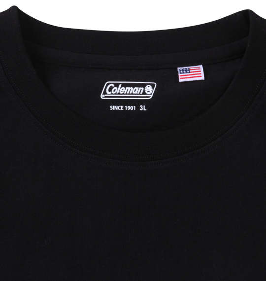 Coleman USAコットンポケット付半袖Tシャツ ブラック