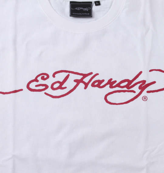 Ed Hardy 天竺プリント半袖Tシャツ オフホワイト