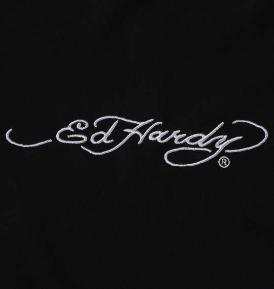 Ed Hardy プリント&刺繍半袖フルジップパーカージャージセット ブラック