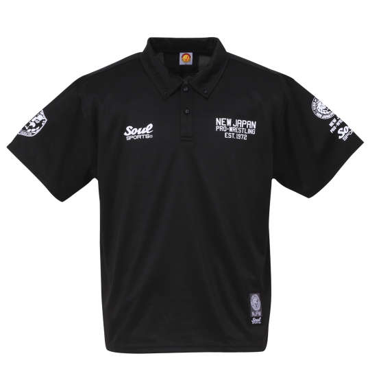 SOUL SPORTS×新日本プロレス ドライメッシュ半袖B.Dポロシャツ ブラック