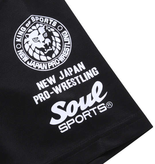 SOUL SPORTS×新日本プロレス ドライメッシュ半袖B.Dポロシャツ ブラック